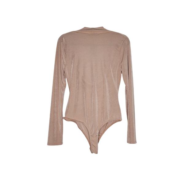 Sheer Tan Drape Bodysuit - Picture 3 of 7